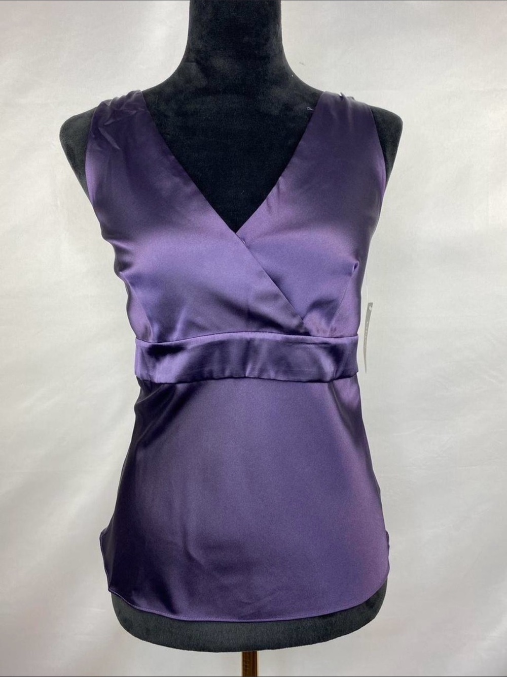 SOLD GNW Purple Satin V-Neck Blouse